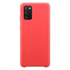 Silikoninis dėklas Flexible Rubber Samsung Galaxy A03s raudonas