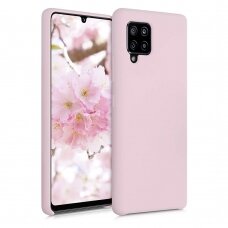 Silikoninis dėklas Flexible Rubber Samsung Galaxy A42 5G rožinis