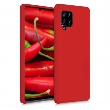 Silikoninis dėklas Flexible Rubber Samsung Galaxy A42 5G raudonas