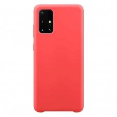 Silicone Case Soft Flexible Rubber Dėklas Samsung Galaxy S21 Ultra 5G telefonui Raudonas