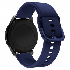 Apyrankė Silicone Strap TYS Samsung Galaxy Watch 4/5/6, Galaxy Watch Active (40 / 42 / 44 mm), Huawei Watch GT / GT 2 / GT 3 (42 mm) Tamsiai Mėlyna