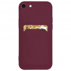 Dėklas su kišenėle kortelėms Card Case iPhone 8 Plus / iPhone 7 Plus Bordo