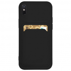 Dėklas su kišenėle kortelėms Card Case iPhone XS Max Juodas