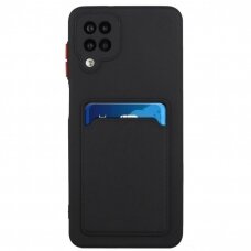 Dėklas su kišenėle kortelėms Card Case Samsung Galaxy A12 Juodas