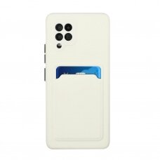 Dėklas su kišenėle kortelėms Card Case Samsung Galaxy A22 5G Baltas