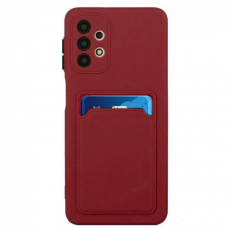 Dėklas su kišenėle kortelėms Card Case Samsung Galaxy A32 4G Bordo