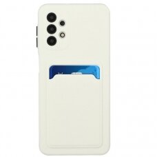 Dėklas su kišenėle kortelėms Card Case Samsung Galaxy A32 5G Baltas