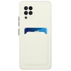 Dėklas su kišenėle kortelėms Card Case Samsung Galaxy A42 5G Baltas