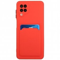Dėklas su kišenėle kortelėms Card Case Samsung Galaxy A42 5G Raudonas