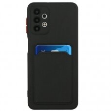 Dėklas su kišenėle kortelėms Card Case Samsung Galaxy A52s 5G / A52 5G / A52 4G Juodas