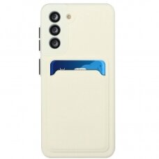 Dėklas su kišenėle kortelėms Card Case Samsung Galaxy S21 5G Baltas
