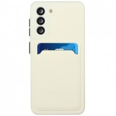 Dėklas su kišenėle kortelėms Card Case Samsung Galaxy S21+ 5G (S21 Plus 5G) Baltas