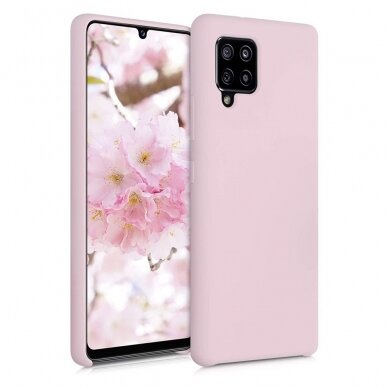 Minkštas Lankstus Dėklas Silicone Case Soft Flexible Rubber Cover Samsung Galaxy A22 4G Rožinis 2