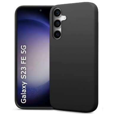 Silicone Soft Case for Samsung S23 FE - Juodas Silicone Soft Case for Samsung S23 FE - Juodas