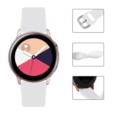 Apyrankė Silicone Strap TYS Samsung Galaxy Watch 4/5/6, Galaxy Watch Active (40 / 42 / 44 mm), Huawei Watch GT / GT 2 / GT 3 (42 mm) Pilka 1
