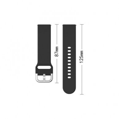 Apyrankė Silicone Strap TYS Samsung Galaxy Watch 4/5/6, Galaxy Watch Active (40 / 42 / 44 mm), Huawei Watch GT / GT 2 / GT 3 (42 mm) Pilka 4