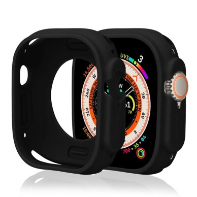 Apple Watch 49mm (Ultra 1/2) dėklas – silikoninis, juodas 1