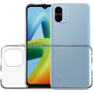 Silikoninis dėklas Antislip O2 Xiaomi Redmi A1/Redmi A2 skaidrus 2 Silikoninis dėklas Antislip O2 Xiaomi Redmi A1/Redmi A2 skaidrus 2