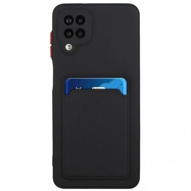 Dėklas su kišenėle kortelėms Card Case Samsung Galaxy A22 4G Juodas Dėklas su kišenėle kortelėms Card Case Samsung Galaxy A22 4G Juodas
