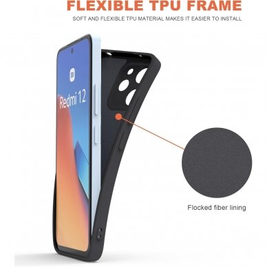 Silikonins Dėklas Soft silicone by X-level Xiaomi Redmi 12/Redmi Note 12R/Poco M6 Pro juodas 4