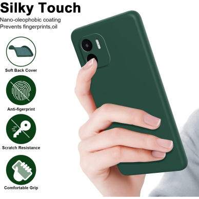 Silikonins Dėklas Soft silicone by X-level Xiaomi Redmi A1/Redmi A2 tamsiai žalias 3