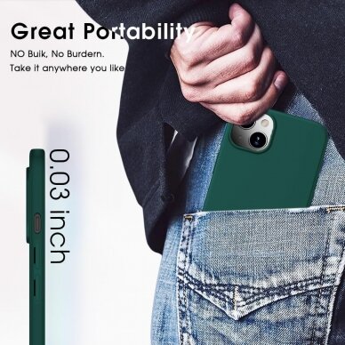 Silikonins Dėklas Slim Guard Apple iPhone 15 Plus tamsiai žalias 5