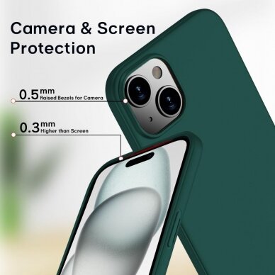 Silikonins Dėklas Slim Guard Apple iPhone 15 Plus tamsiai žalias 1