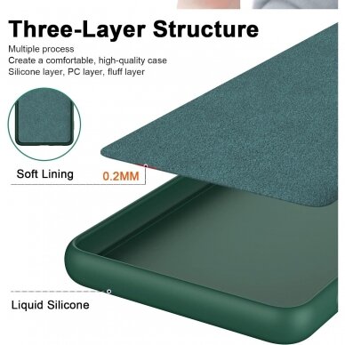 Silikonins Dėklas Slim Guard Xiaomi Redmi Note 12S tamsiai žalias 1