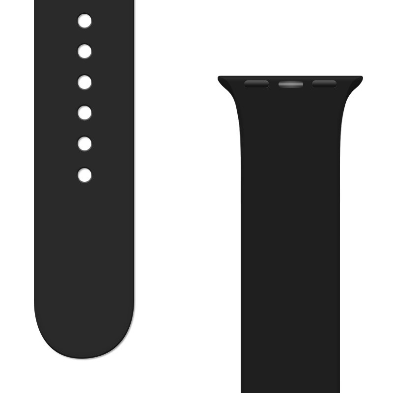 Apyrankė Silicone Strap APS Watch Band 8/7/6/5/4/3/2 / SE (41/40 / 38mm) Juoda