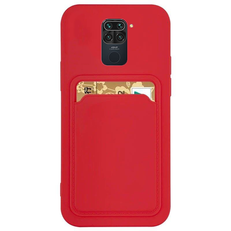 Dėklas su kišenėle kortelėms Card Case Xiaomi Redmi 10X 4G / Xiaomi Redmi Note 9 Raudonas Dėklas su kišenėle kortelėms Card Case Xiaomi Redmi 10X 4G / Xiaomi Redmi Note 9 Raudonas