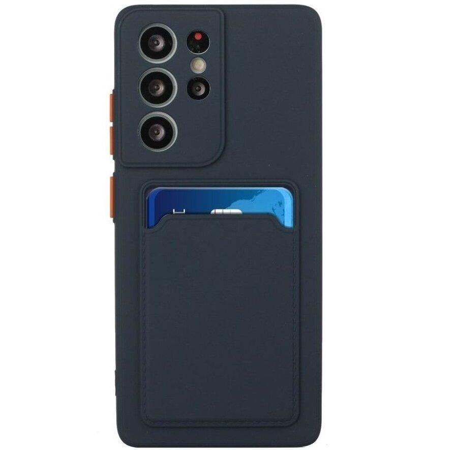 Dėklas su kišenėle kortelėms Card Case Samsung Galaxy S21 Ultra 5G Tamsiai Mėlynas Dėklas su kišenėle kortelėms Card Case Samsung Galaxy S21 Ultra 5G Tamsiai Mėlynas