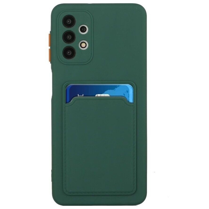 Dėklas su kišenėle kortelėms Card Case Samsung Galaxy A72 4G Tamsiai Žalias Dėklas su kišenėle kortelėms Card Case Samsung Galaxy A72 4G Tamsiai Žalias