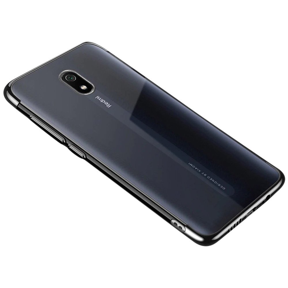 Skaidrus dėklas su spalvotu rėmeliu TPU Electroplating Xiaomi mi 8A juodas Skaidrus dėklas su spalvotu rėmeliu TPU Electroplating Xiaomi mi 8A juodas