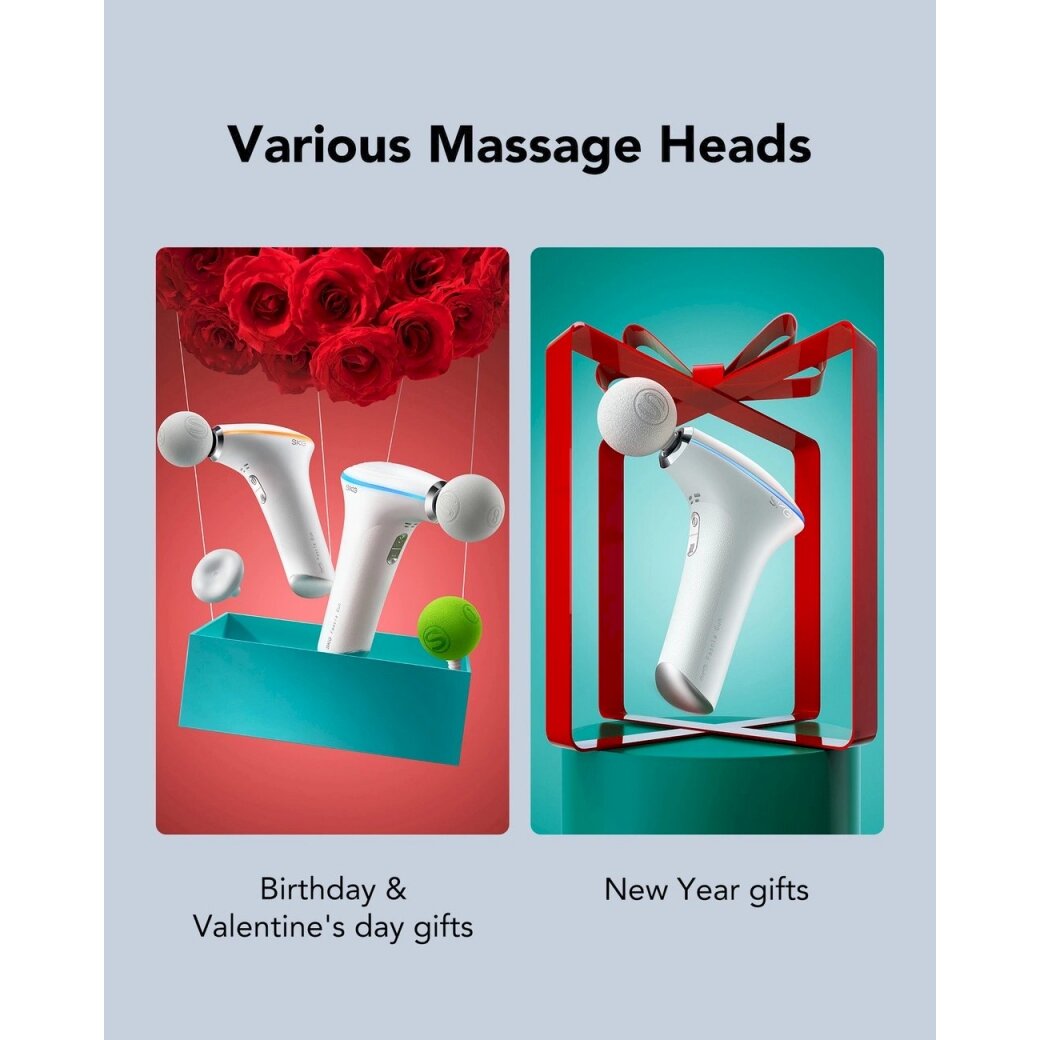 SKG F5-EN massage gun the whole body - baltas 11 SKG F5-EN massage gun the whole body - baltas 11