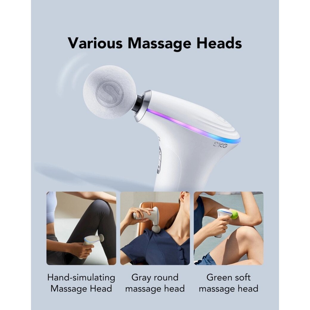 SKG F5-EN massage gun the whole body - baltas 13 SKG F5-EN massage gun the whole body - baltas 13