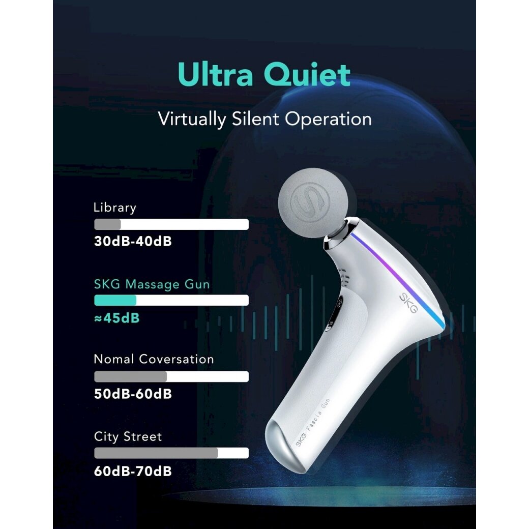 SKG F5-EN massage gun the whole body - baltas 19 SKG F5-EN massage gun the whole body - baltas 19