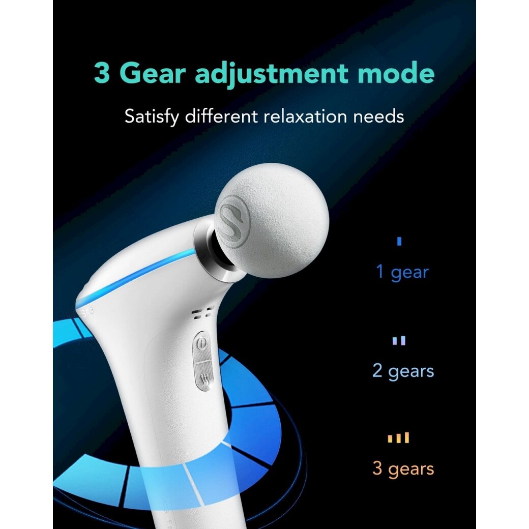 SKG F5-EN massage gun the whole body - baltas 21 SKG F5-EN massage gun the whole body - baltas 21