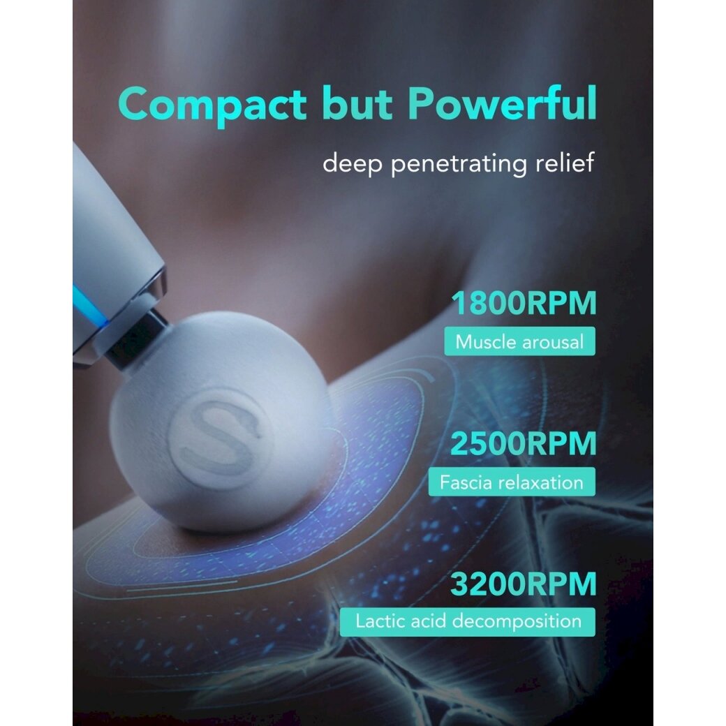 SKG F5-EN massage gun the whole body - baltas 22 SKG F5-EN massage gun the whole body - baltas 22