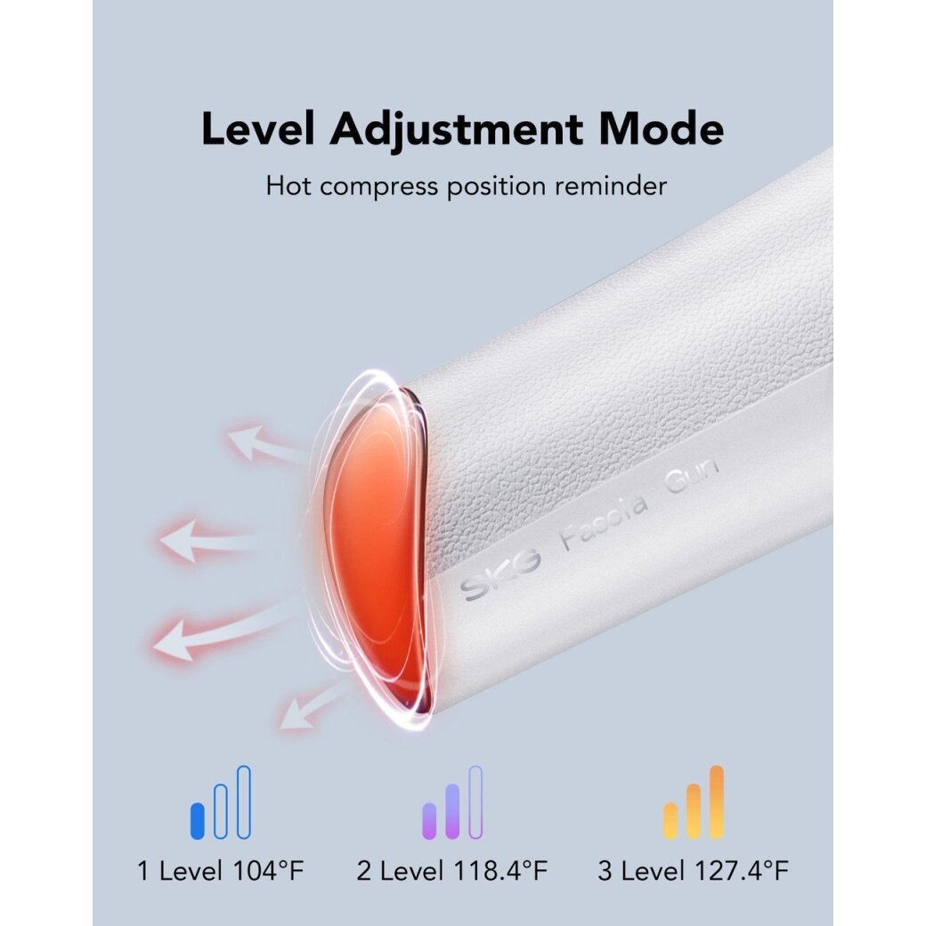 SKG F5-EN massage gun the whole body - baltas 9 SKG F5-EN massage gun the whole body - baltas 9