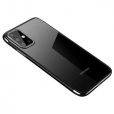 Skaidrus dėklas Color Case Gel TPU Electroplating Samsung Galaxy A52/ A52s Juodas