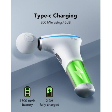 SKG F5-EN massage gun the whole body - baltas 7 SKG F5-EN massage gun the whole body - baltas 7