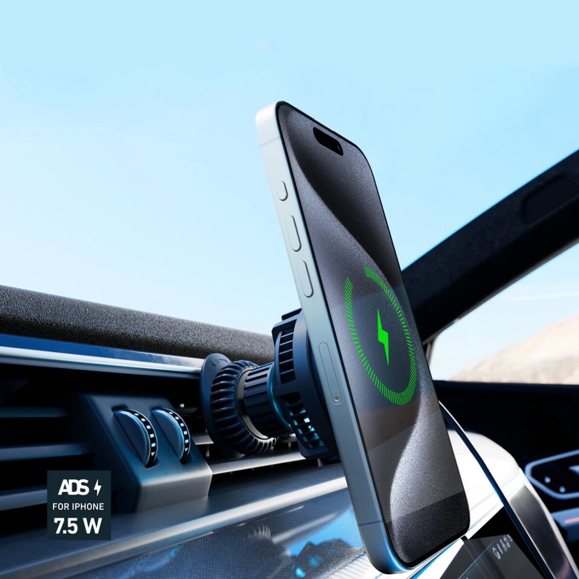 Telefono laikiklis su indukciniu įkrovikliu SBS TESUPFANWIR15W 15W vėdinimo angai su aušinimu – juodas 12