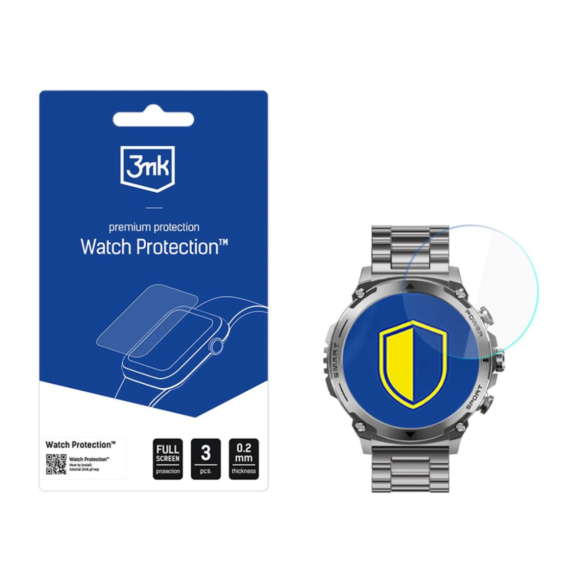Išmaniojo laikrodžio ekrano apsauga 3mk Watch Protection FlexibleGlass skirtas Garett Atom
