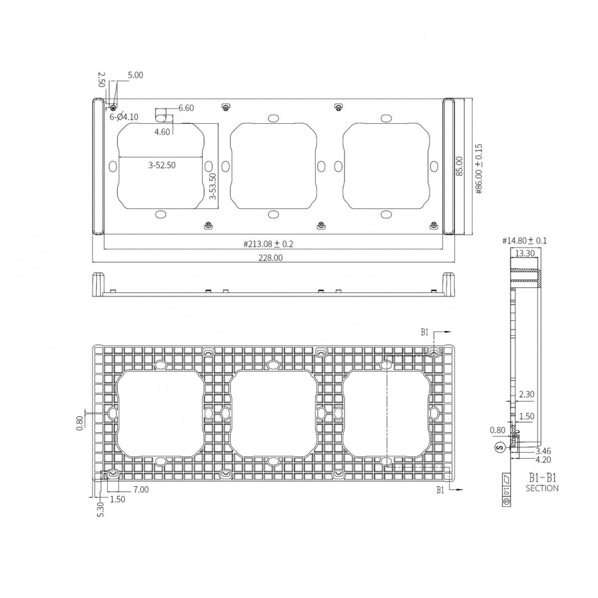 Sonoff triple mounting frame for the installation of M5-80 wall switches 1 Sonoff triple mounting frame for the installation of M5-80 wall switches 1