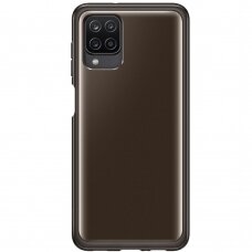 Juodos spalvos dėklas Soft Clear Cover Samsung Galaxy A12