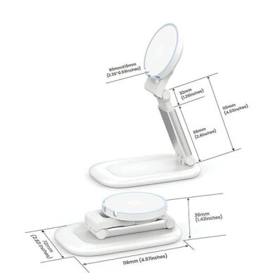 Laikiklis SODI BM310 su MagSafe indukciniu įkrovimu – baltas 5 Laikiklis SODI BM310 su MagSafe indukciniu įkrovimu – baltas 5