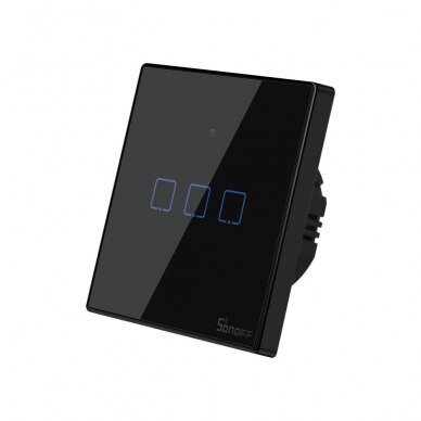 Sonoff T3EU3C-TX three-channel touch Wi-Fi wireless wall smart switches RF 433 MHz black (IM190314020) UGLX912 1