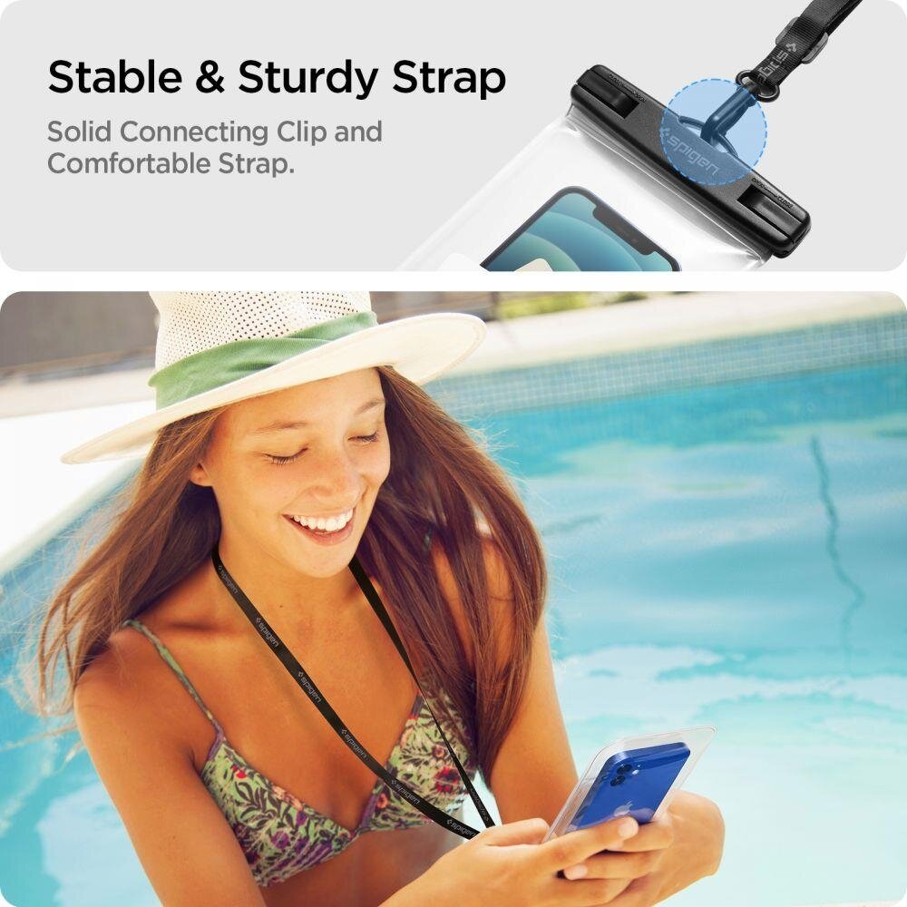 Vandeniui Atsparus Dėklas SPIGEN A601 UNIVERSAL WATERPROOF CASE 2vnt. CRYSTAL Skaidrus 1 Vandeniui Atsparus Dėklas SPIGEN A601 UNIVERSAL WATERPROOF CASE 2vnt. CRYSTAL Skaidrus 1