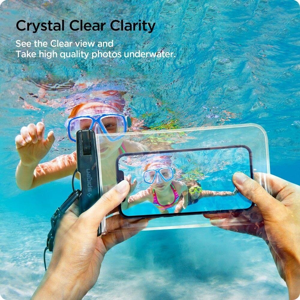 Vandeniui Atsparus Dėklas SPIGEN A601 UNIVERSAL WATERPROOF CASE 2vnt. CRYSTAL Skaidrus 5 Vandeniui Atsparus Dėklas SPIGEN A601 UNIVERSAL WATERPROOF CASE 2vnt. CRYSTAL Skaidrus 5