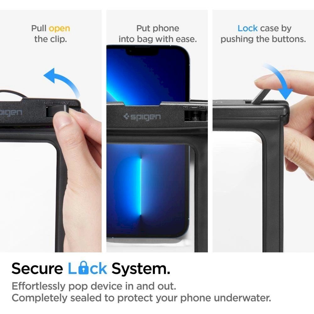 Spigen A601 UNIVERSAL WATERPROOF CASE Juodas 13 Spigen A601 UNIVERSAL WATERPROOF CASE Juodas 13